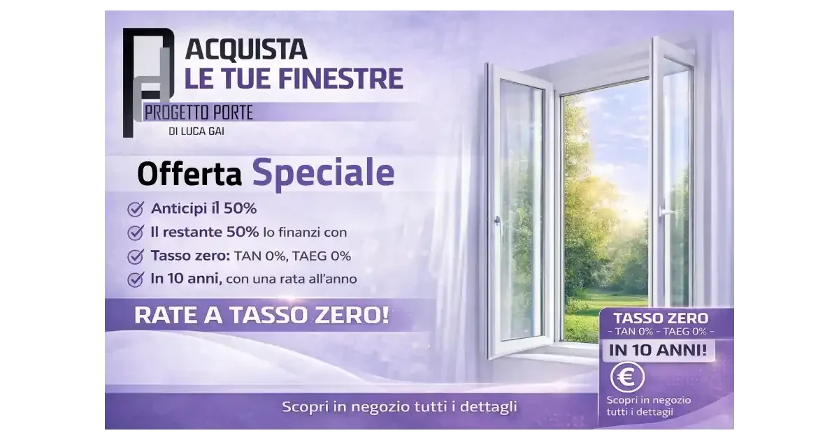 Scopri di più sull'articolo Finestre e Porte Finestre ad Asti a Tasso Zero e con Detrazioni
